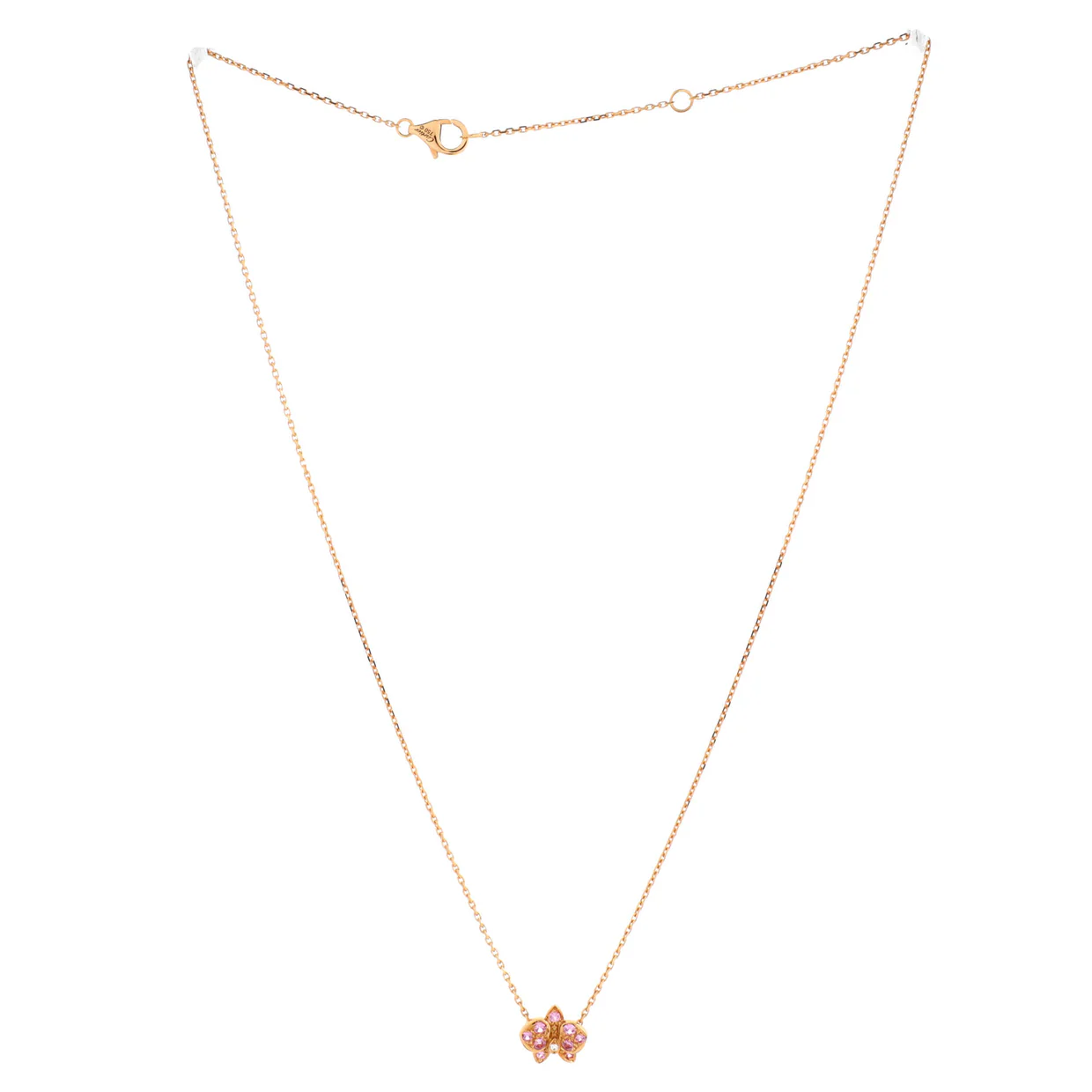Caresse D'Orchidees Necklace 18K Rose Gold with Sapphires and Diamond Small - Deep Luxury