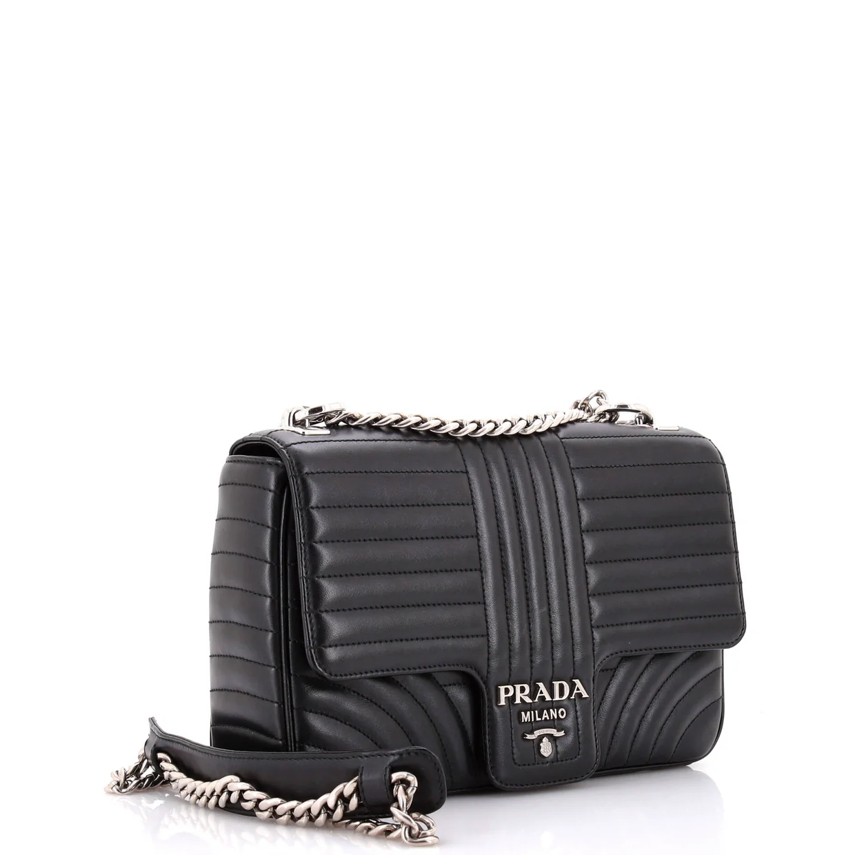 Chain Flap Shoulder Bag Diagramme Quilted Leather Large - Deep Luxury