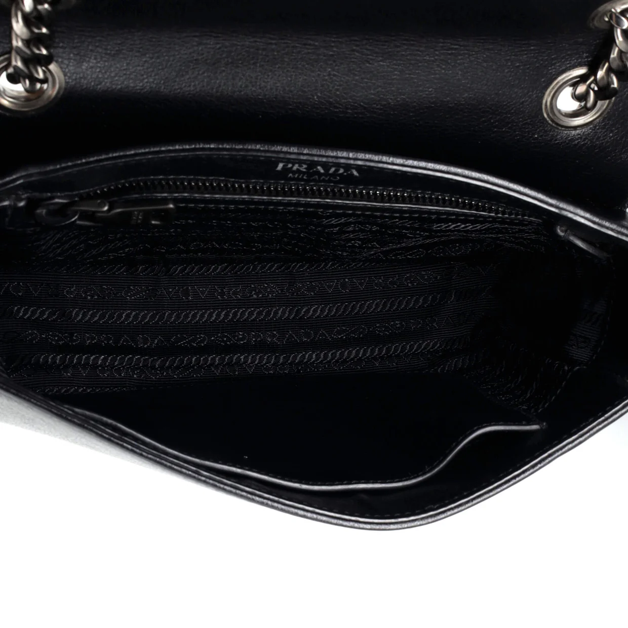 Chain Flap Bag Studded Glace Calf Small - Deep Luxury