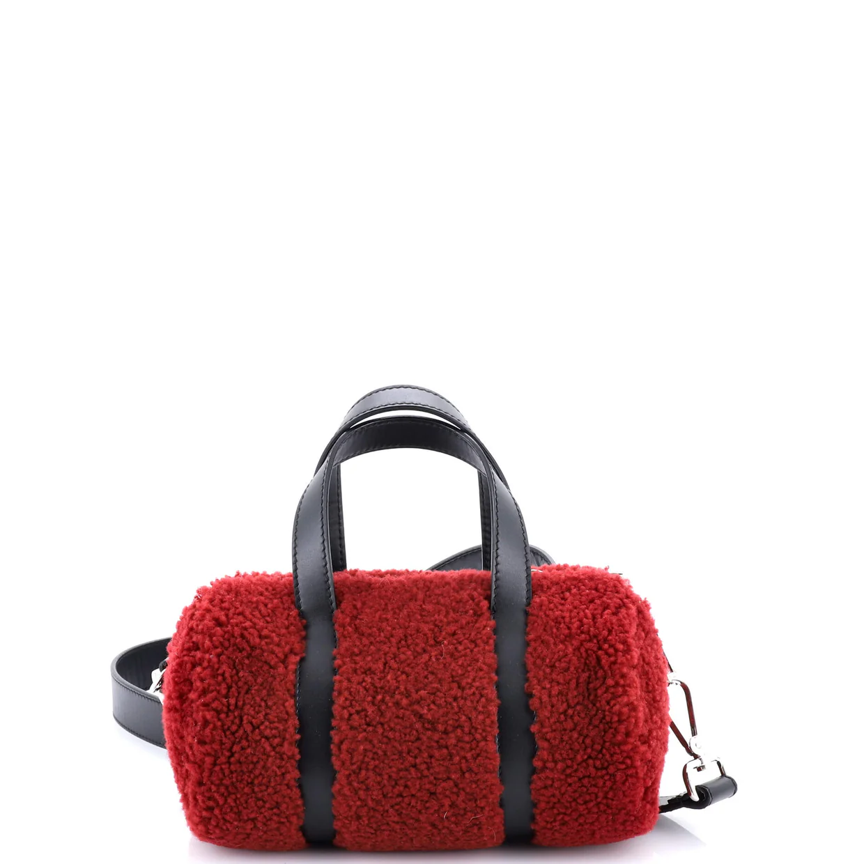 O'Lock Convertible Bowler Bag Shearling with Leather Mini - Deep Luxury