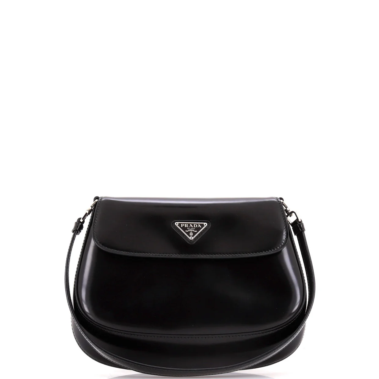 Cleo Flap Shoulder Bag Spazzolato Leather Small - Deep Luxury