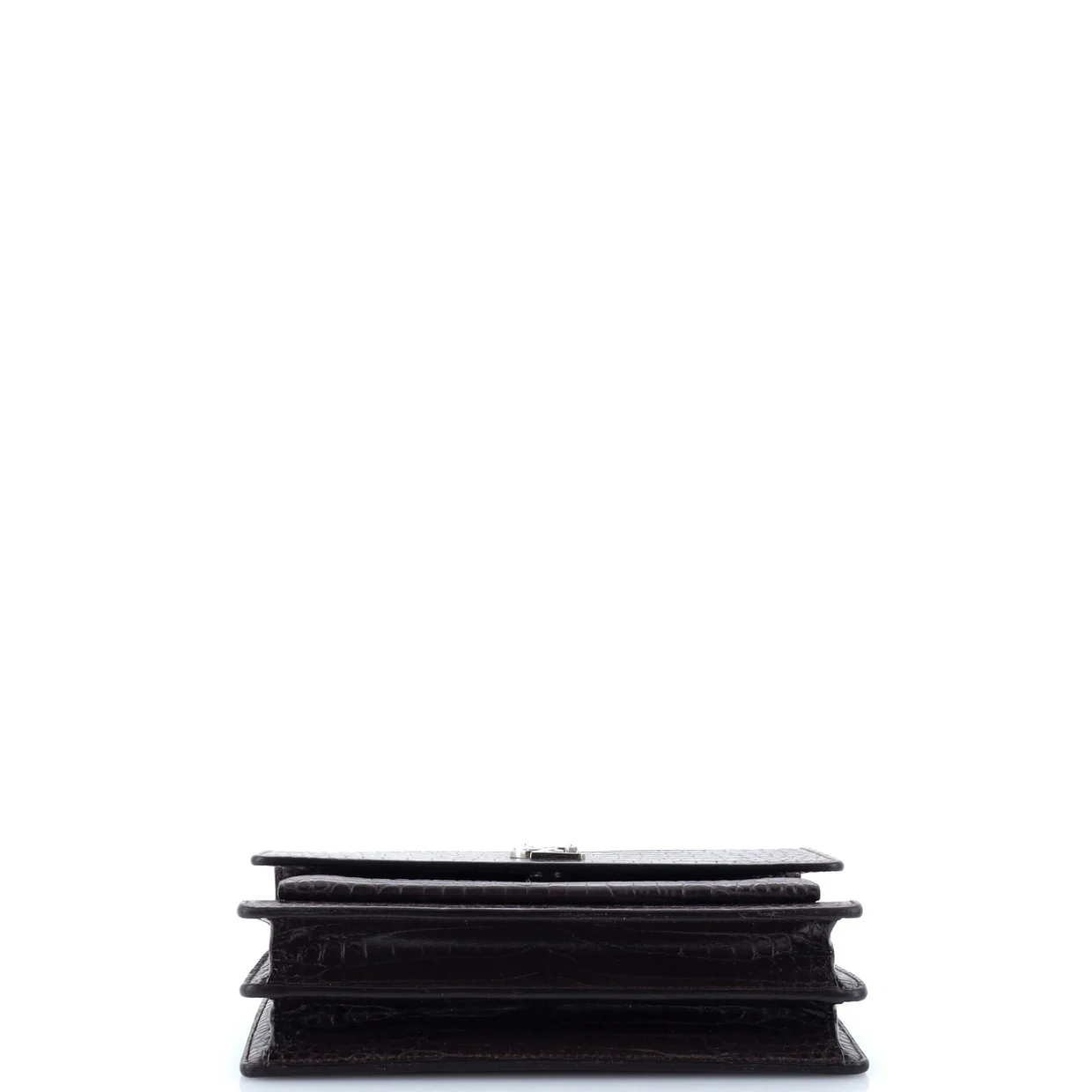 Sunset Crossbody Bag Crocodile Embossed Leather Medium - Deep Luxury