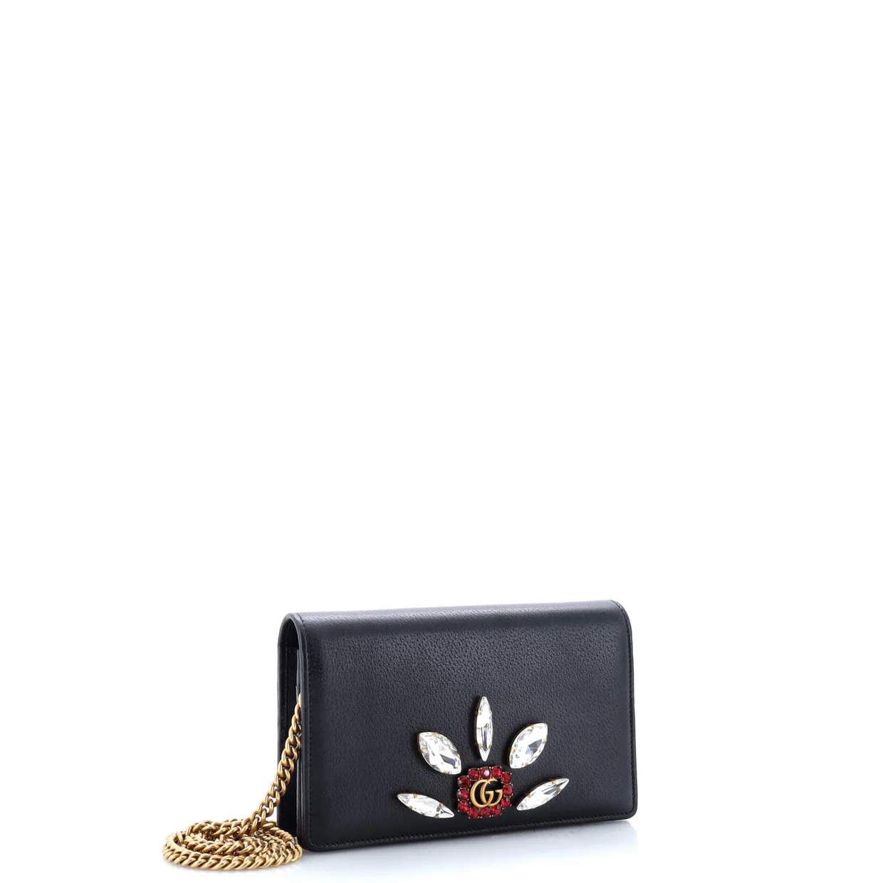 GG Marmont Chain Wallet Embellished Leather Mini - Deep Luxury