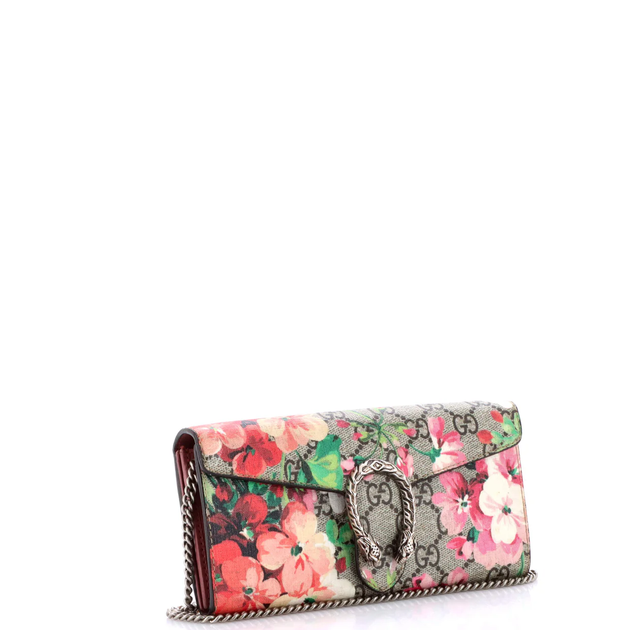 Dionysus Chain Wallet Blooms Print GG Coated Canvas Long - Deep Luxury