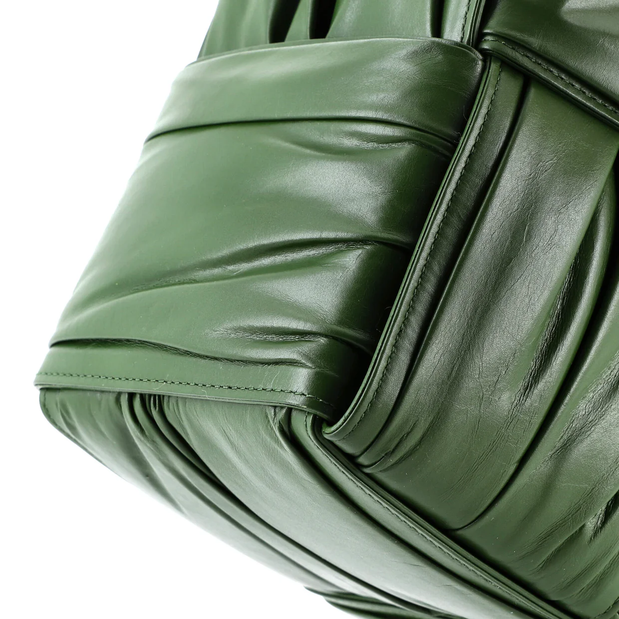 Arco Tote Maxi Intrecciato Plisse Leather Small - Deep Luxury