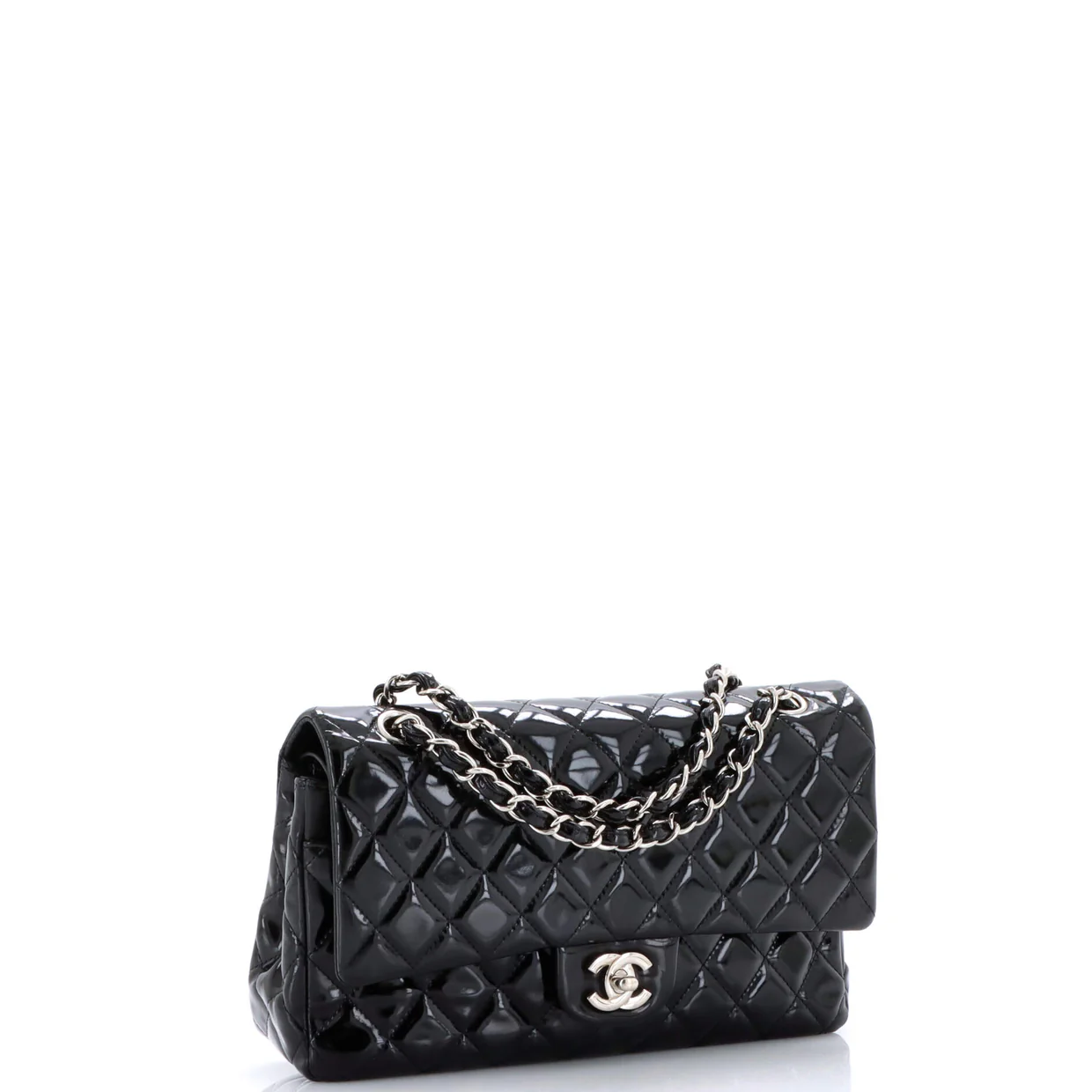 Classic Double Flap Bag Quilted Patent Medium - Deep Luxury