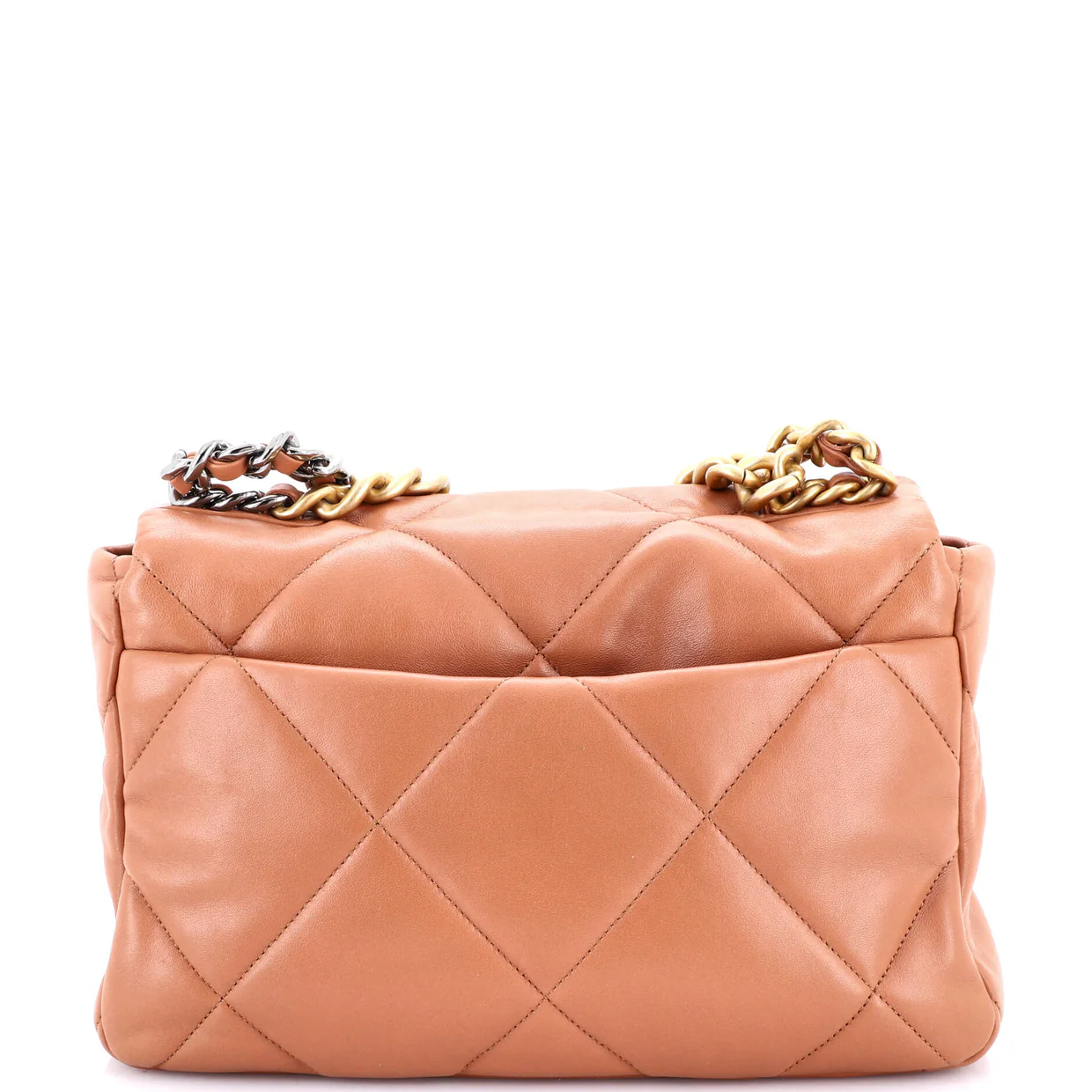 19 Flap Bag Quilted Leather Large - Deep Luxury