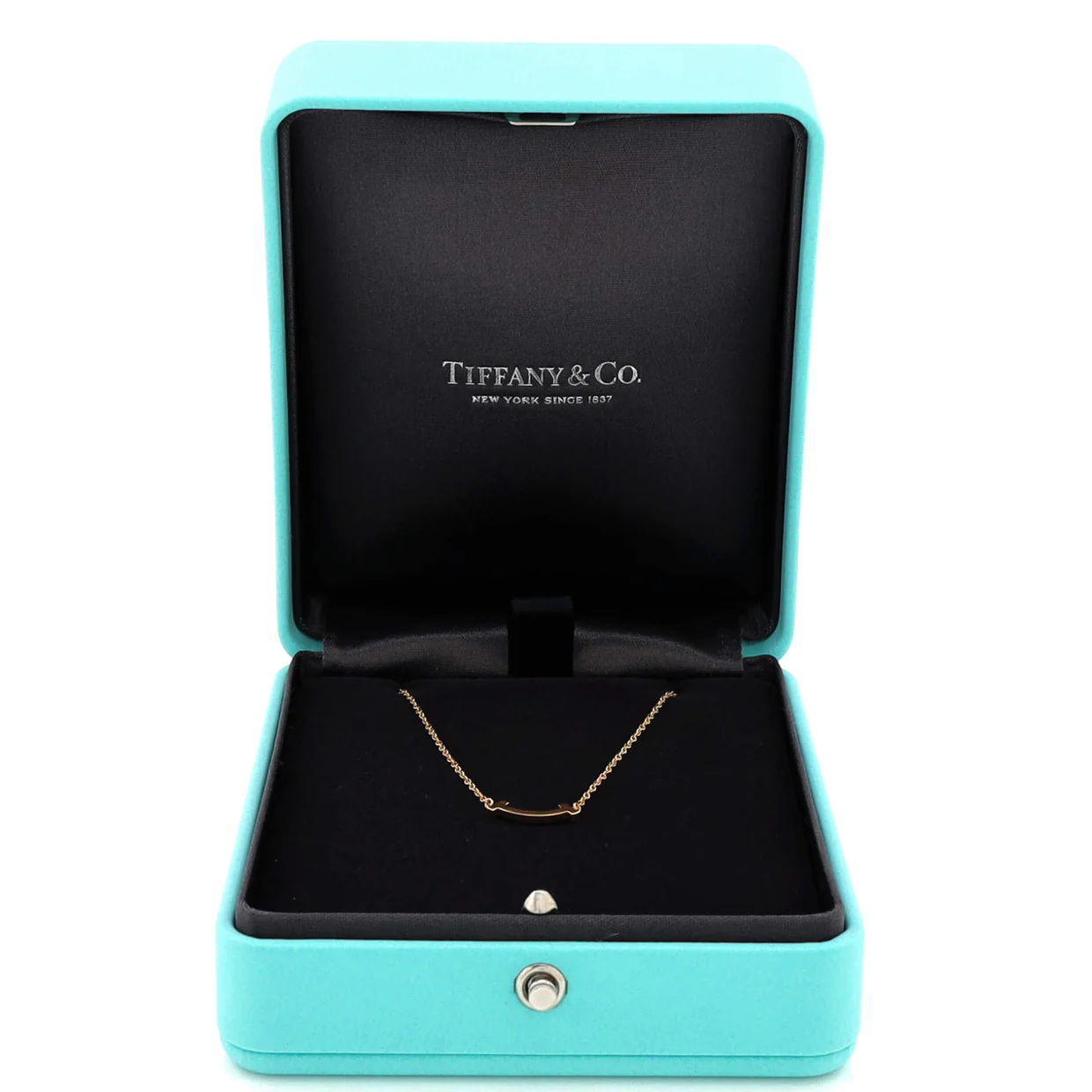 T Smile Pendant Necklace 18K Rose Gold Mini - Deep Luxury
