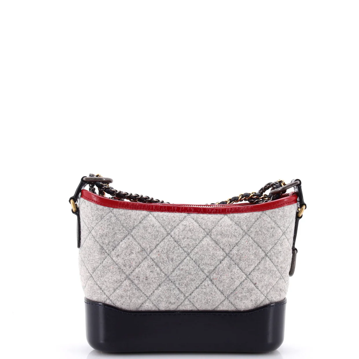 Gabrielle Logo Hobo Quilted Felt and Calfskin Small - Deep Luxury