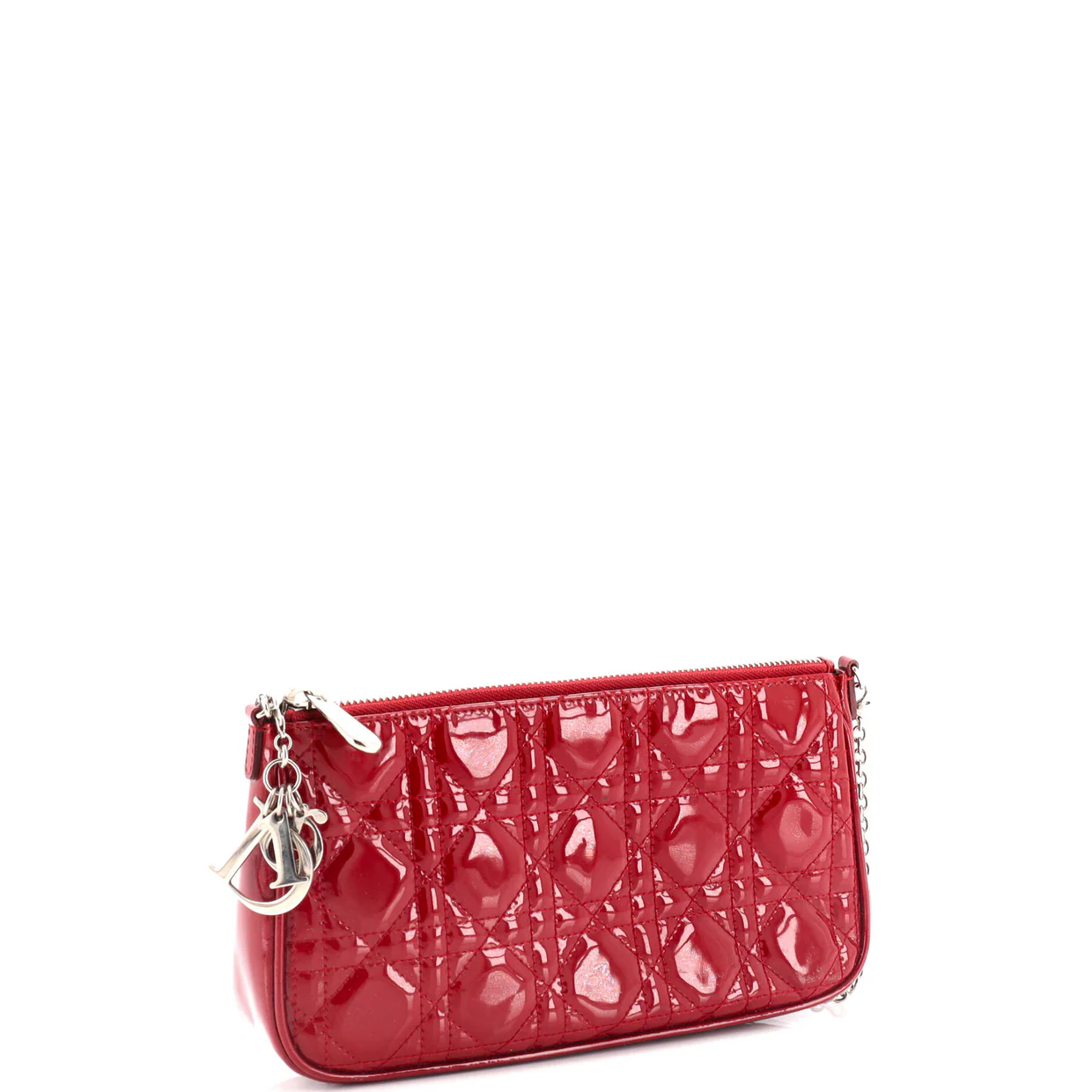 Wallet on Chain Pouch Cannage Quilt Patent - Deep Luxury