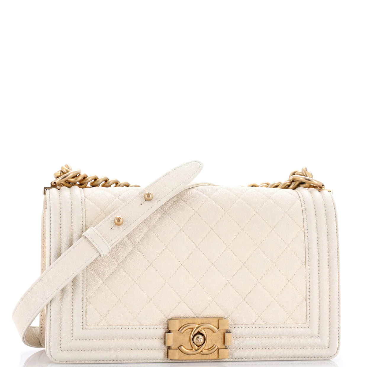 Boy Flap Bag Quilted Caviar Old Medium - Deep Luxury