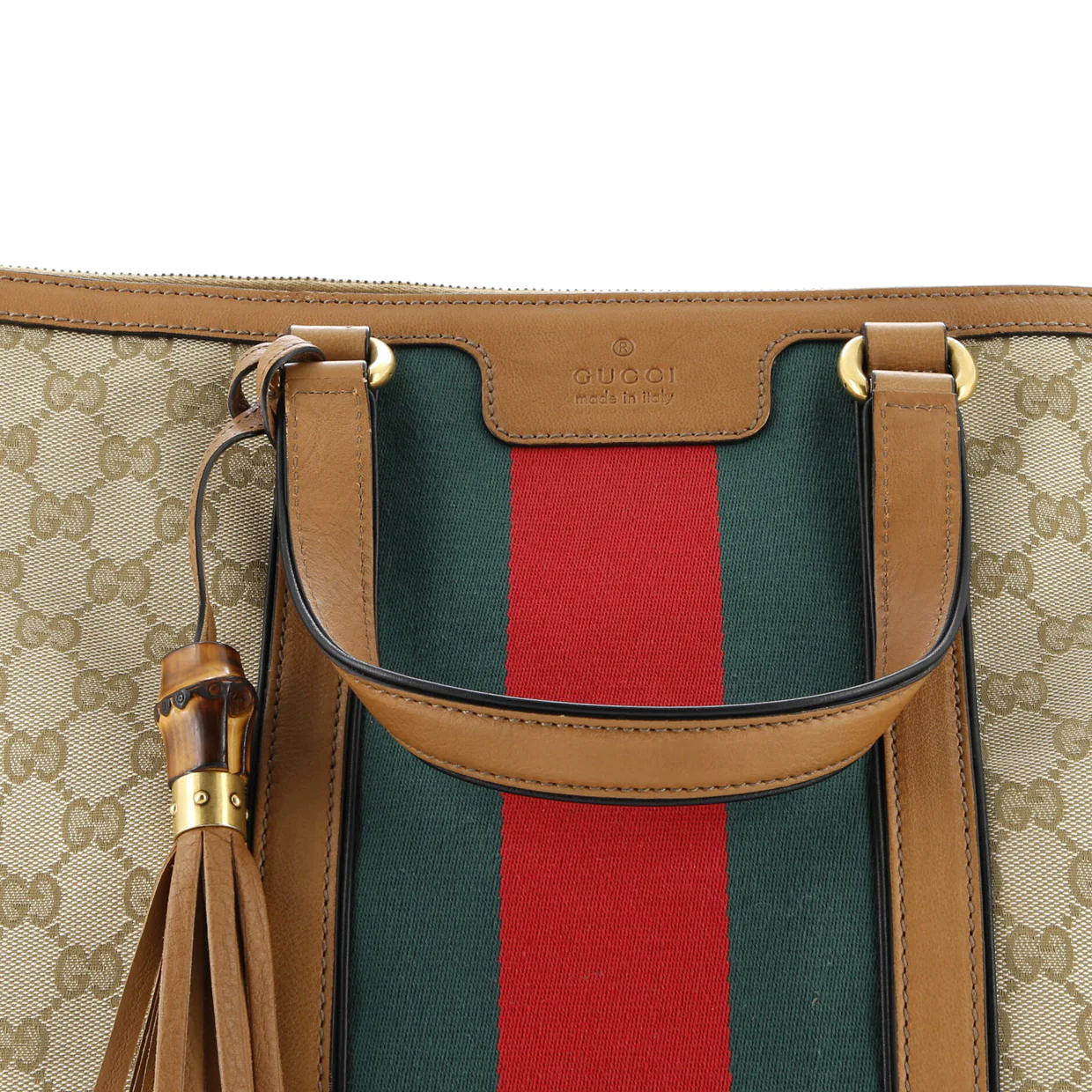 Rania Convertible Top Handle Bag Web GG Canvas Medium - Deep Luxury