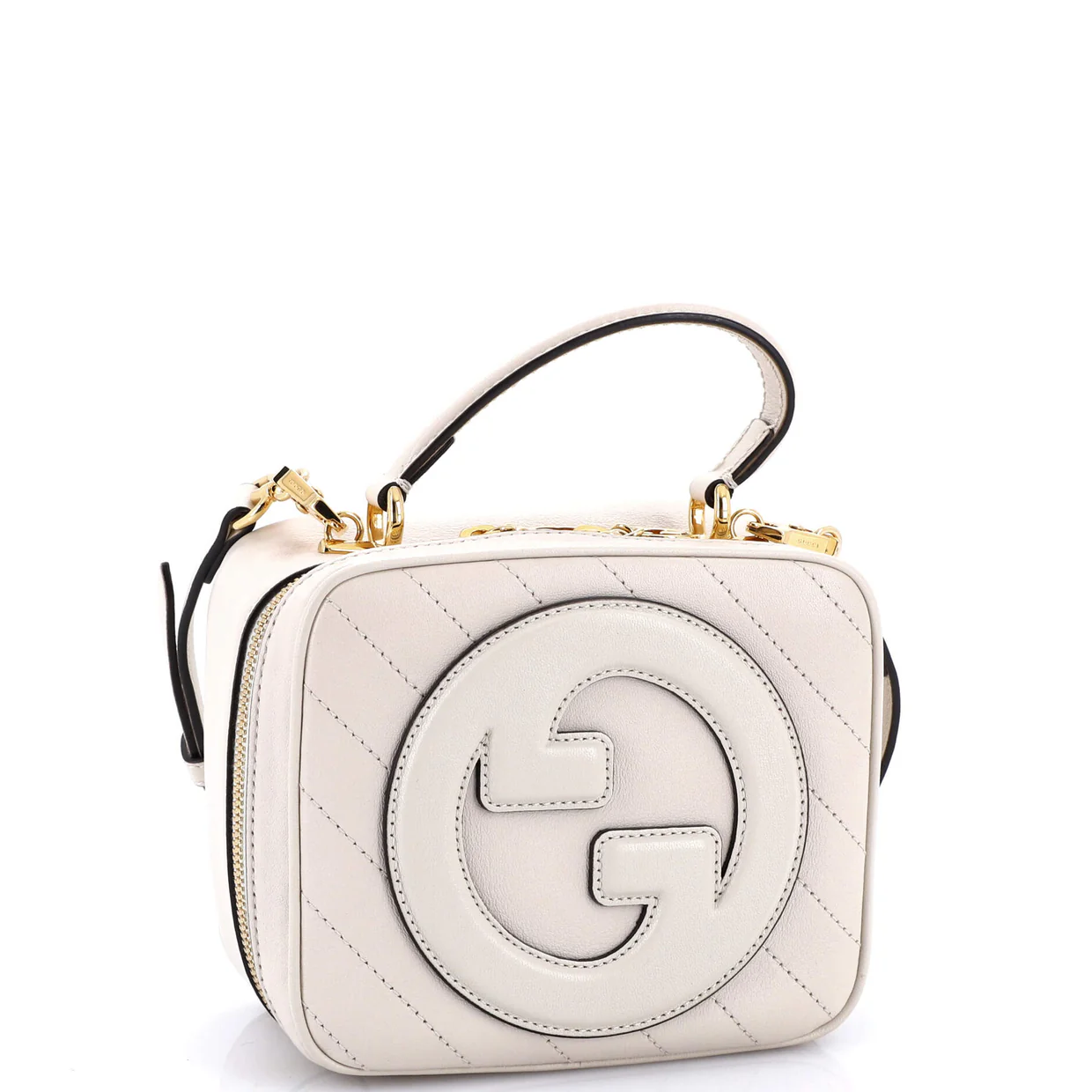 Blondie NM Top Handle Shoulder Bag Diagonal Quilted Leather - Deep Luxury