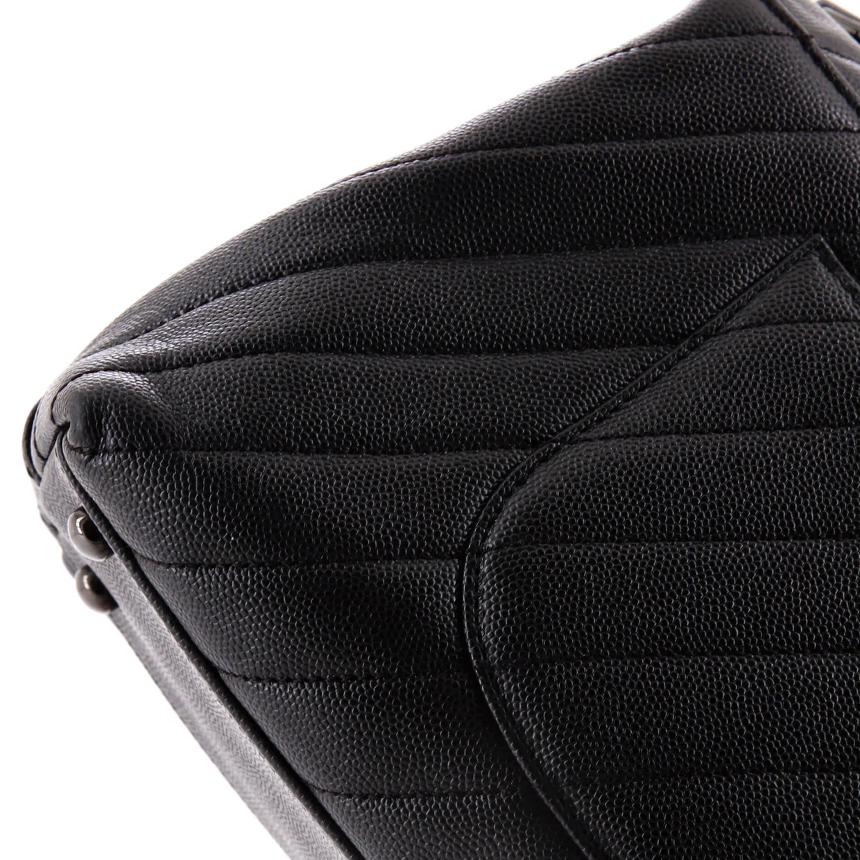 So Black Coco Top Handle Bag Chevron Caviar Small - Deep Luxury