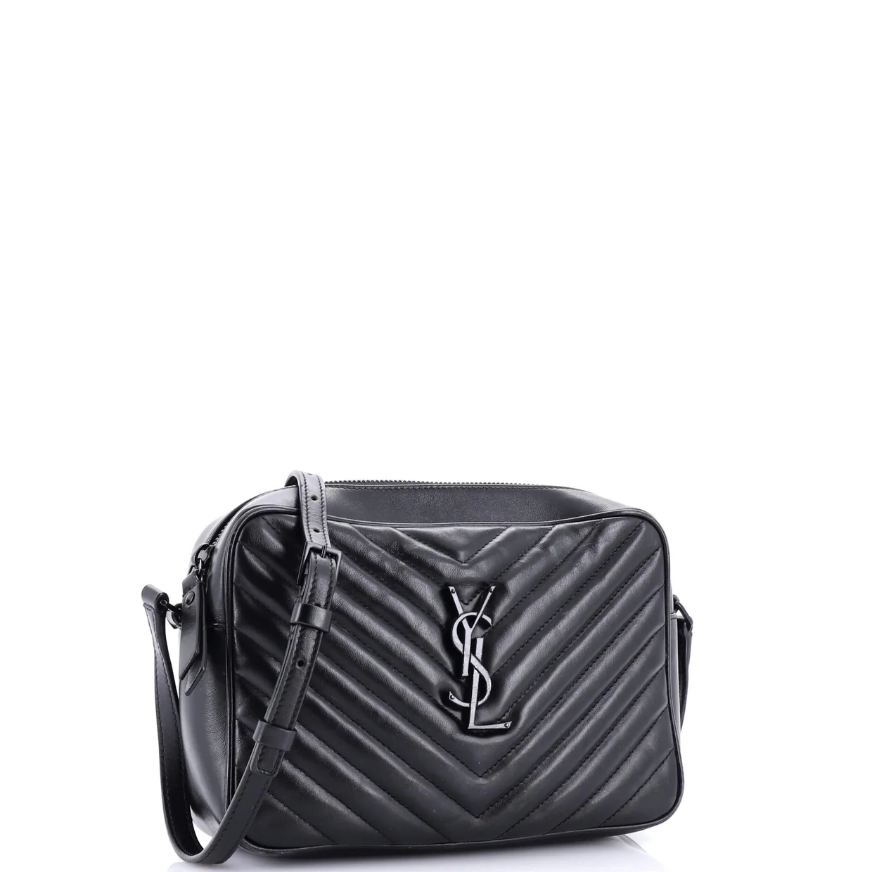 Lou Camera Bag Matelasse Chevron Leather Small - Deep Luxury