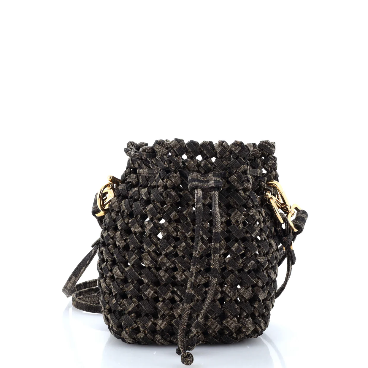 Mon Tresor Bucket Bag Jacquard Interlace Fabric Mini - Deep Luxury
