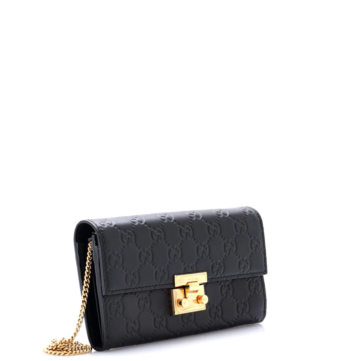 Padlock Continental Chain Wallet Guccissima Leather Long - Deep Luxury