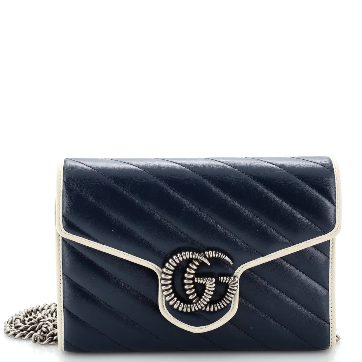 GG Marmont Chain Wallet Diagonal Quilted Leather Mini - Deep Luxury