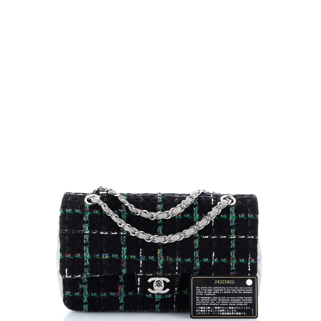 Classic Double Flap Bag Tweed and Quilted Lambskin Medium - Deep Luxury