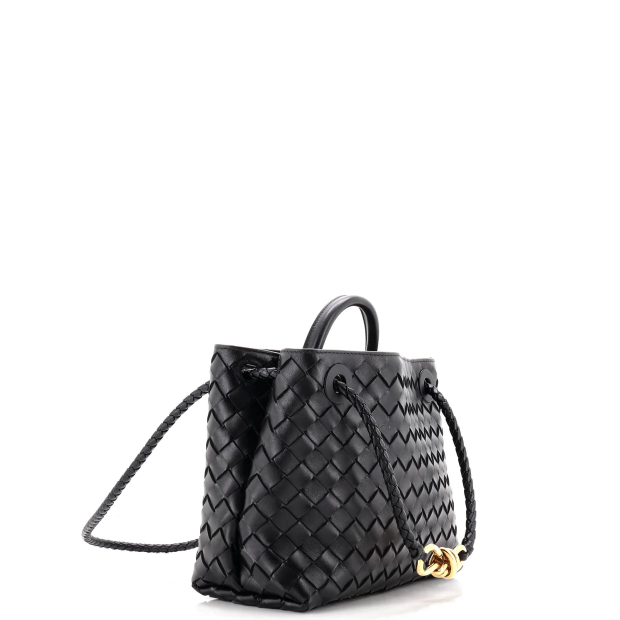 Andiamo Top Handle Bag Intrecciato Nappa Small - Deep Luxury