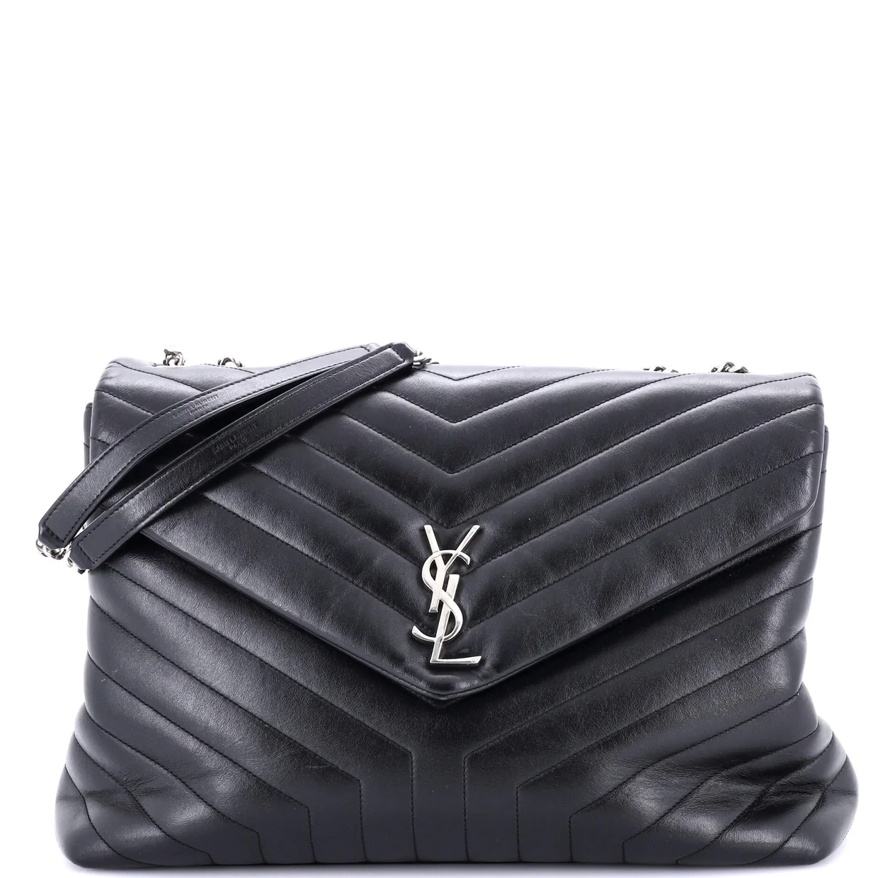 Loulou Shoulder Bag Matelasse Chevron Leather Large - Deep Luxury