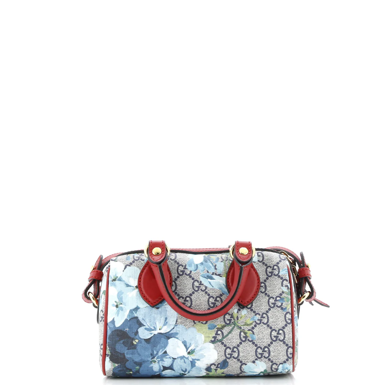 Convertible Boston Bag Blooms Print GG Coated Canvas Nano - Deep Luxury