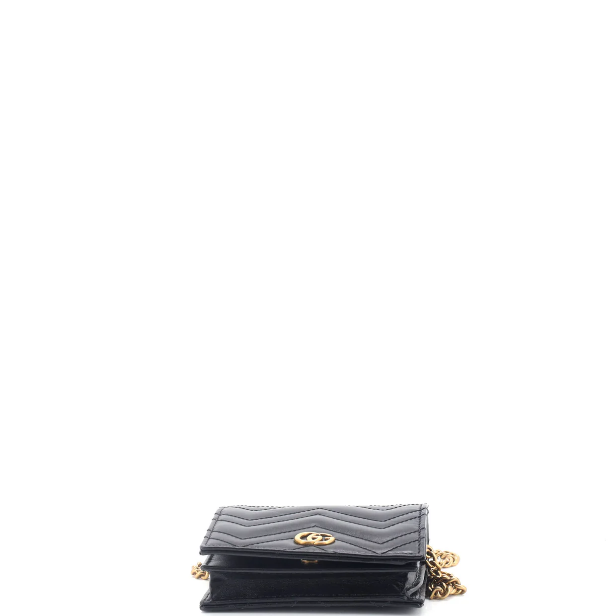 GG Marmont Card Case on Chain Matelasse Leather - Deep Luxury