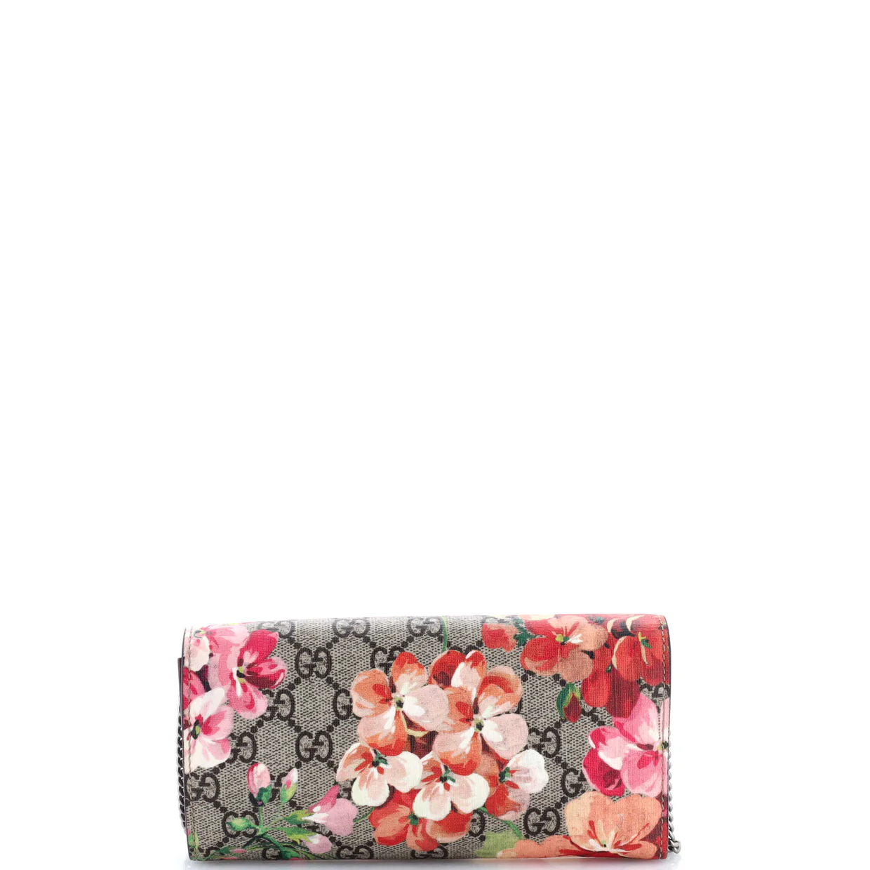 Dionysus Chain Wallet Blooms Print GG Coated Canvas Long - Deep Luxury