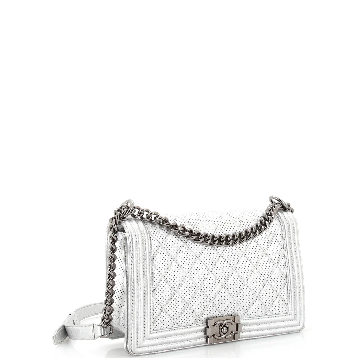 Boy Flap Bag Quilted Perforated Lambskin Old Medium - Deep Luxury