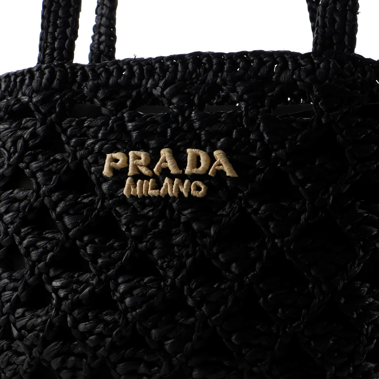 Triangle Logo Tote Raffia Crochet Mini - Deep Luxury