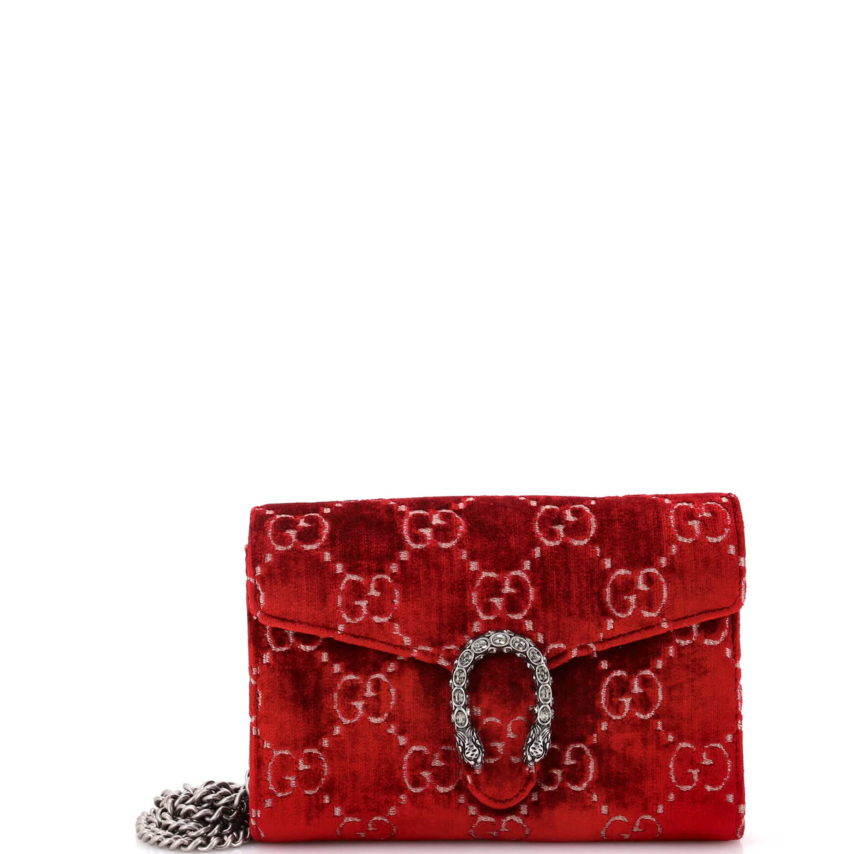 Dionysus Chain Wallet GG Velvet Small - Deep Luxury