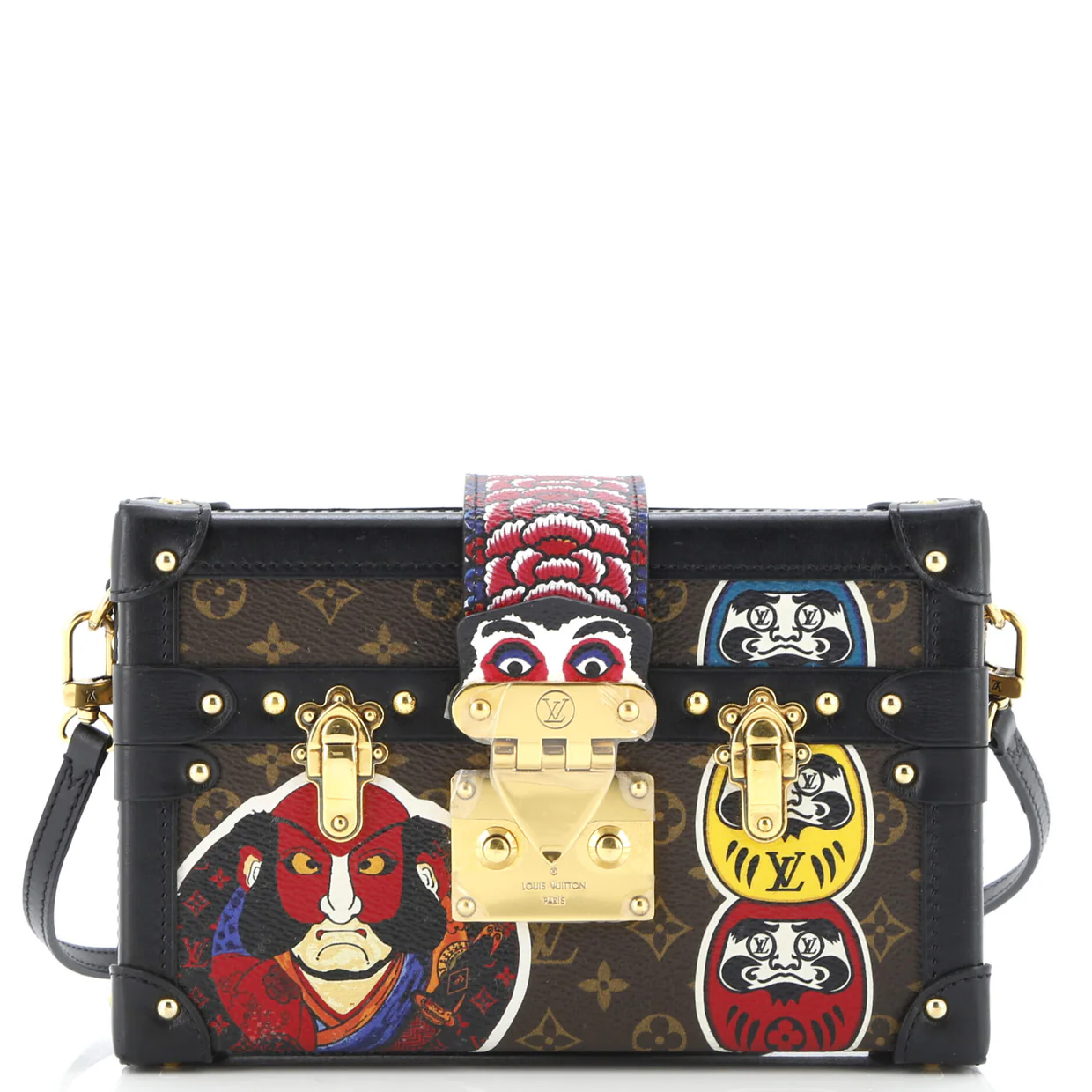 Petite Malle Handbag Limited Edition Kabuki Monogram Canvas - Deep Luxury