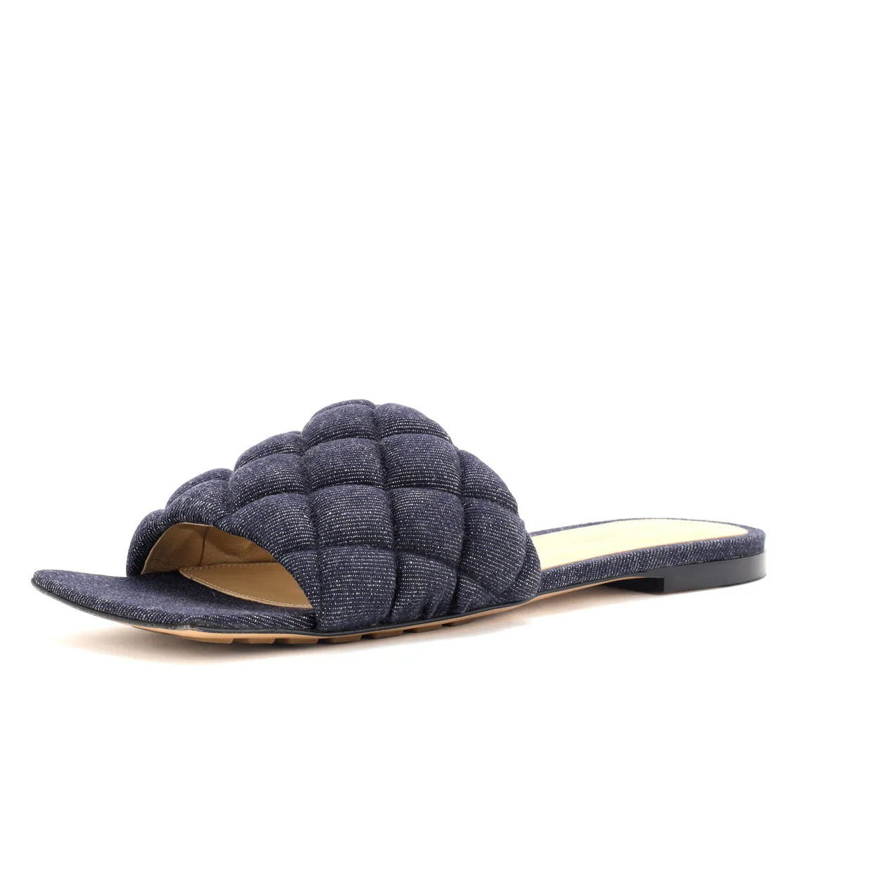Women's The Padded Flat Sandals Quilted Denim - Deep Luxury