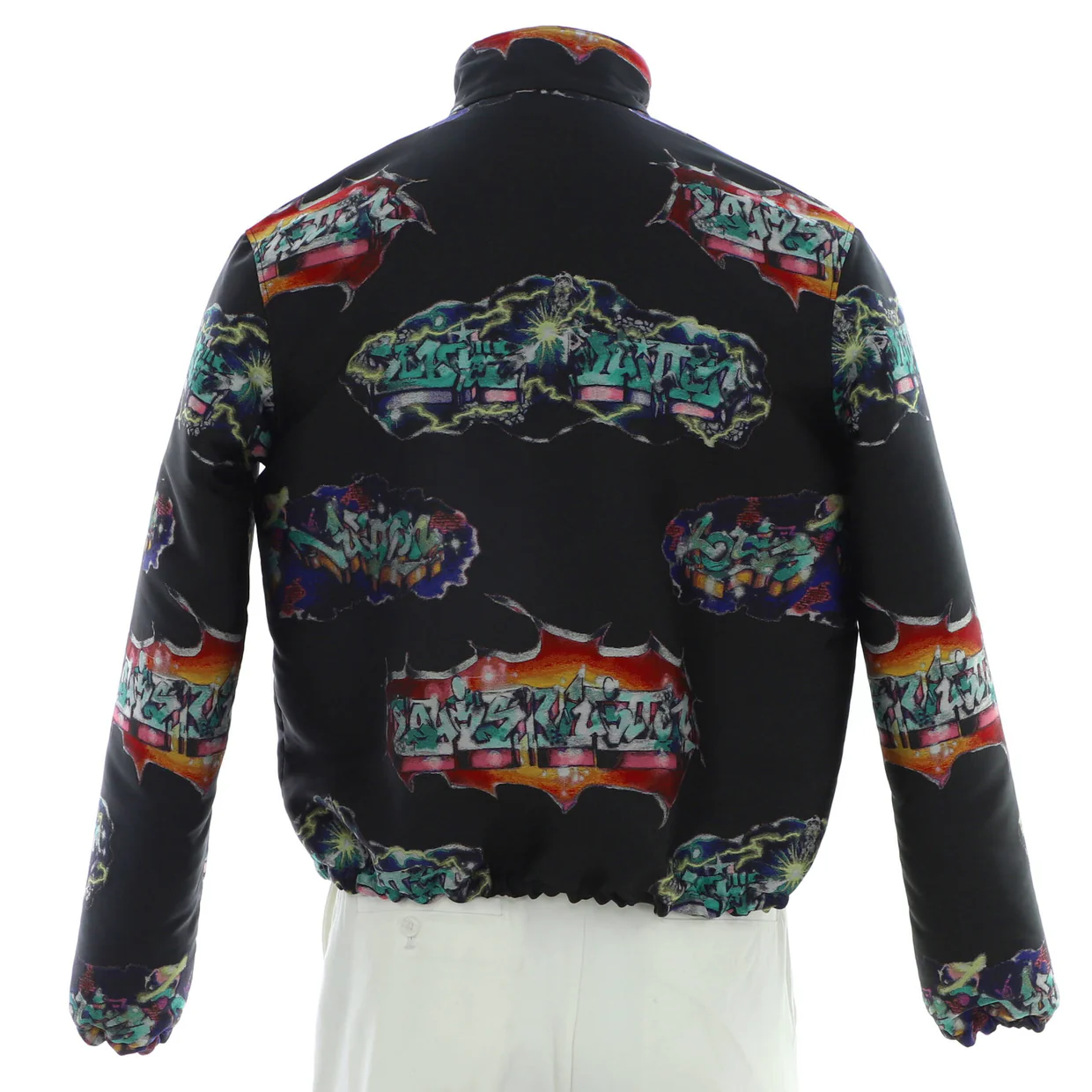 Men's Graffiti Logo Blouson Jacket Printed Nylon - Deep Luxury