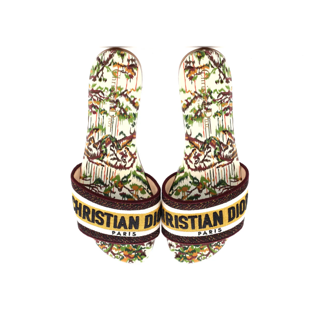 Women's Dway Flat Sandals Embroidered Canvas - Deep Luxury