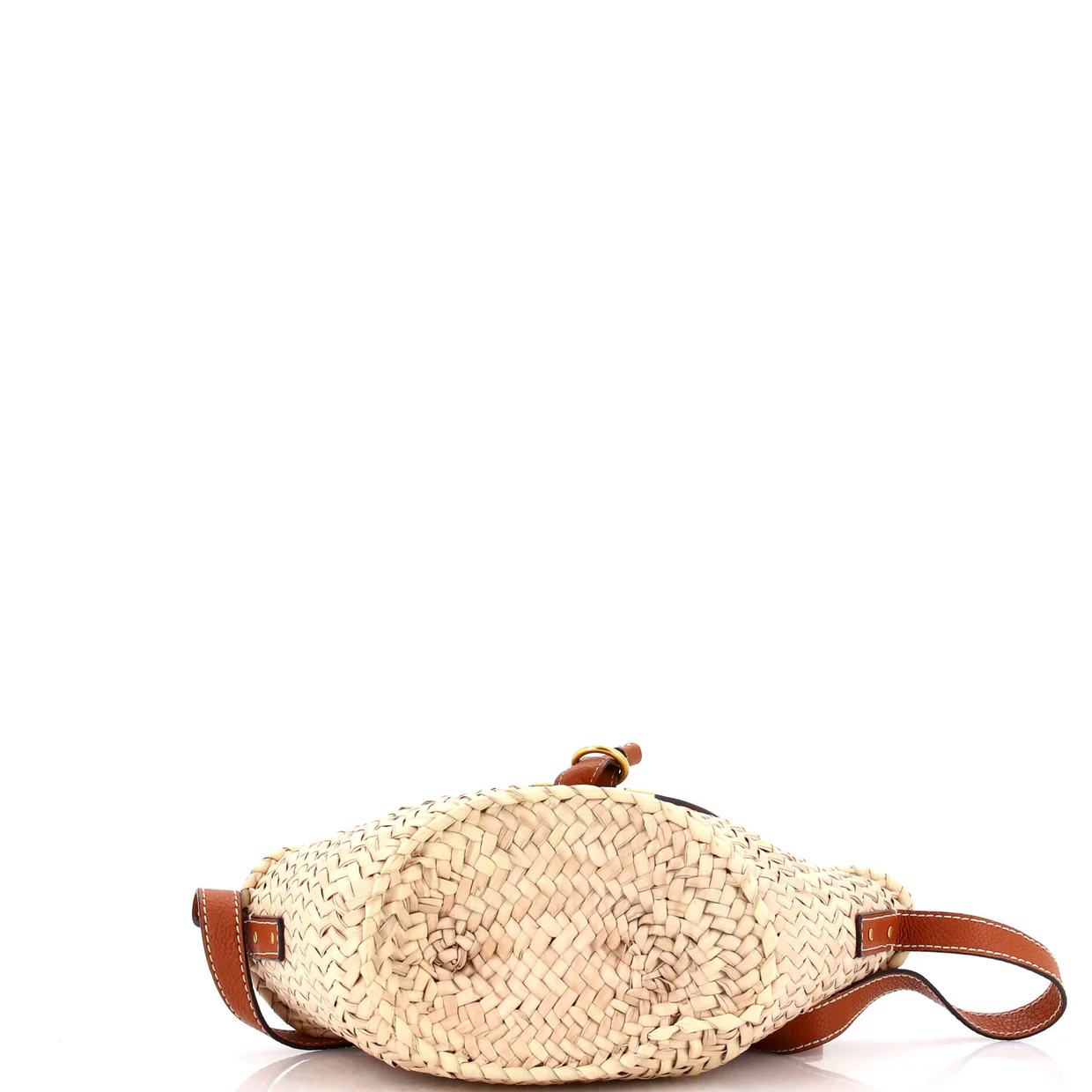 Marcie Basket Bag Raffia and Leather Small - Deep Luxury