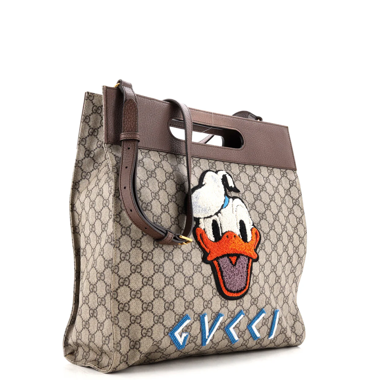 Donald Duck Soft Tote Embroidered GG Coated Canvas - Deep Luxury