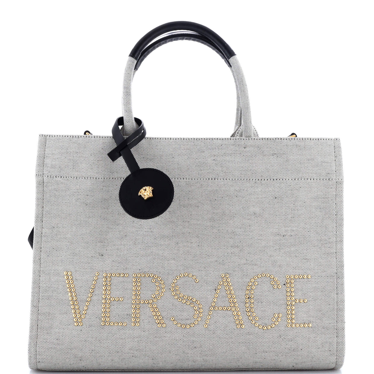 La Medusa Tote Studded Canvas Large - Deep Luxury