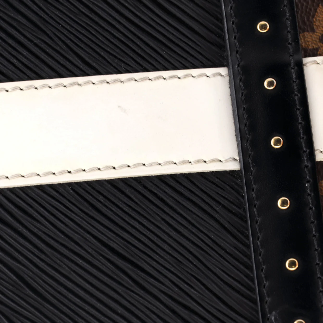 Twist Handbag Studded Epi Leather and Monogram Canvas MM - Deep Luxury