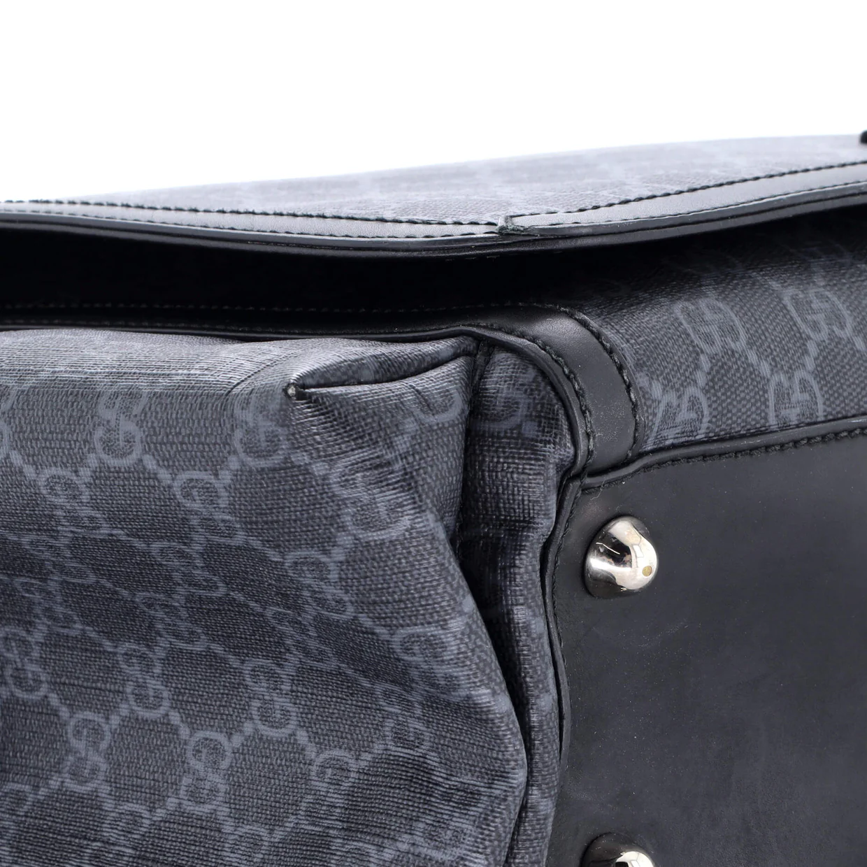 Web Strap Diaper Bag GG Coated Canvas Small - Deep Luxury