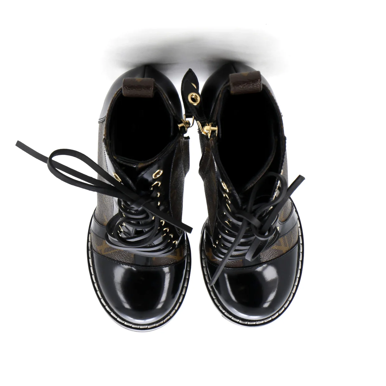 Women's Star Trail Ankle Boots Monogram Canvas with Patent - Deep Luxury