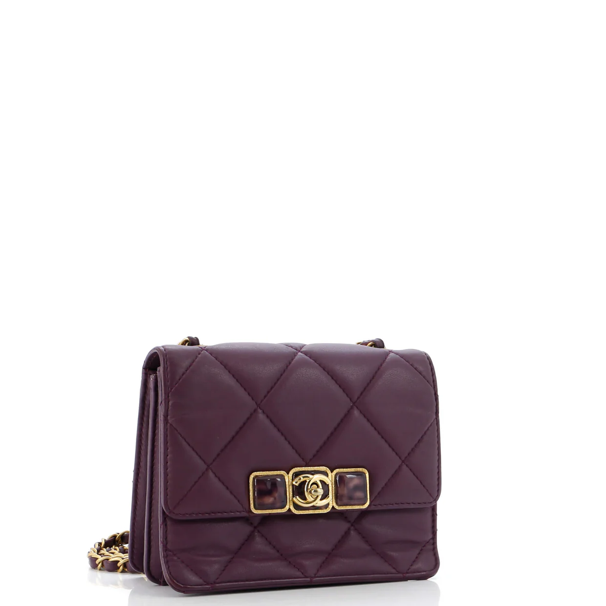Resin CC Flap Bag Quilted Calfskin Mini - Deep Luxury