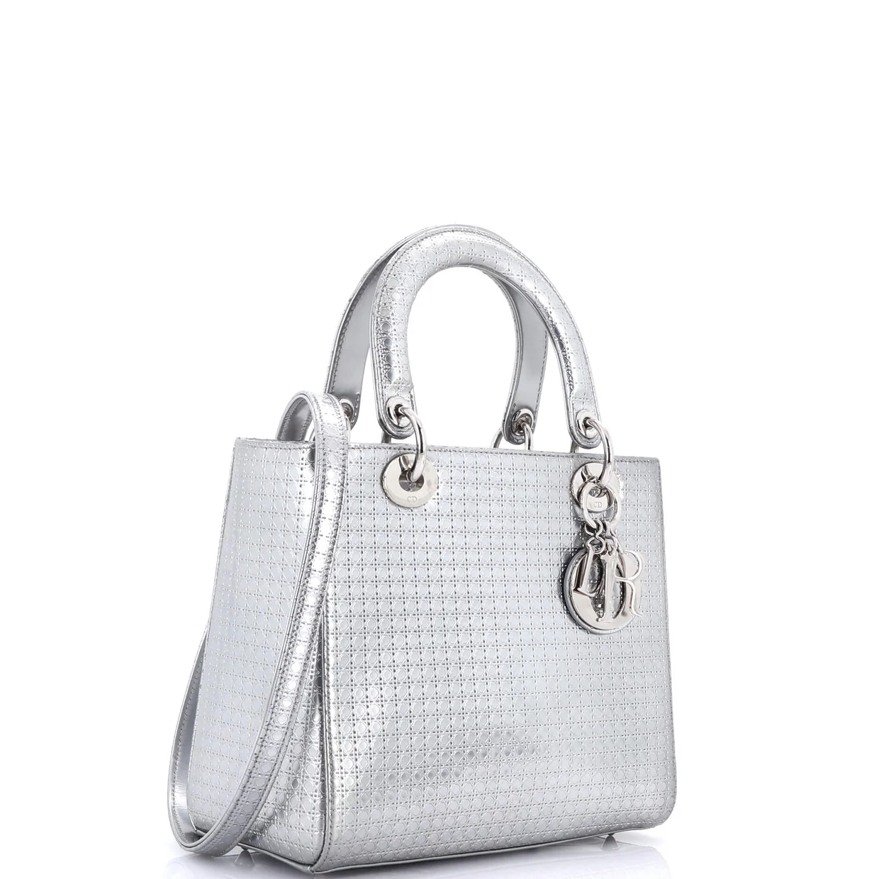 Lady Dior Bag Micro Cannage Metallic Calfskin Medium - Deep Luxury
