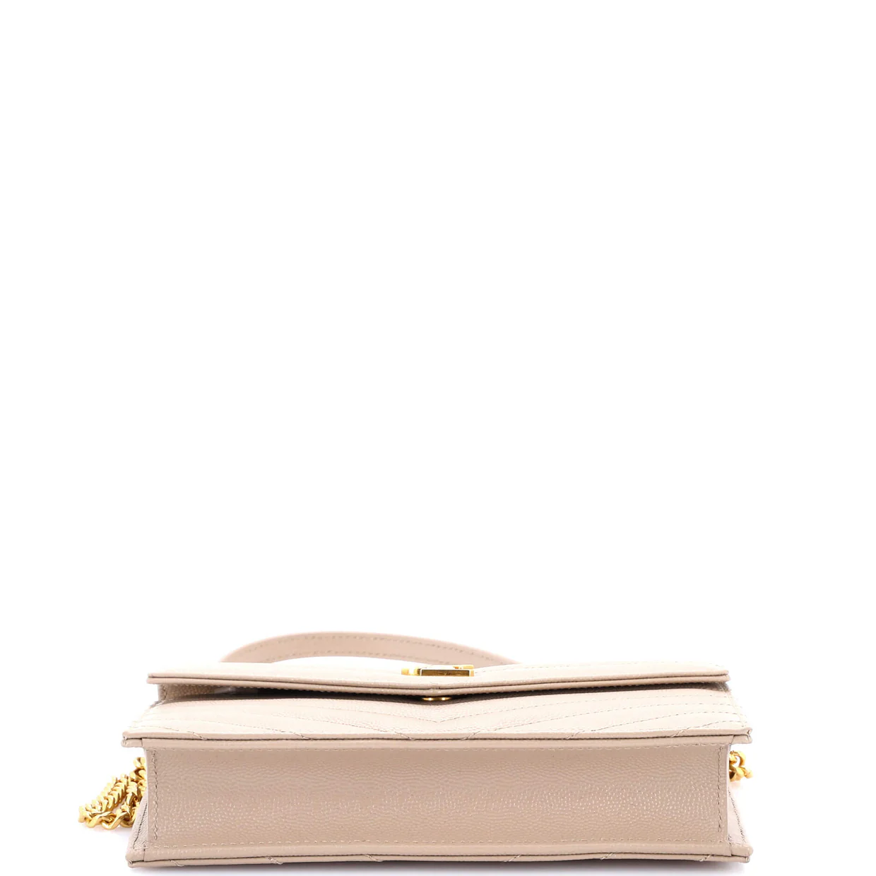 Classic Monogram Wallet on Chain Matelasse Chevron Leather Small - Deep Luxury
