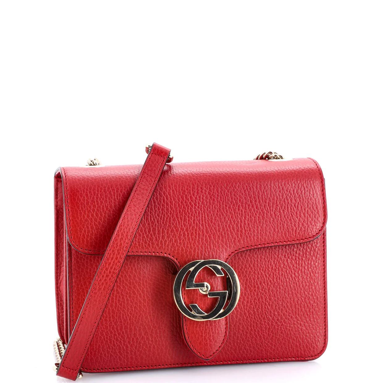 Interlocking Shoulder Bag Leather Small - Deep Luxury