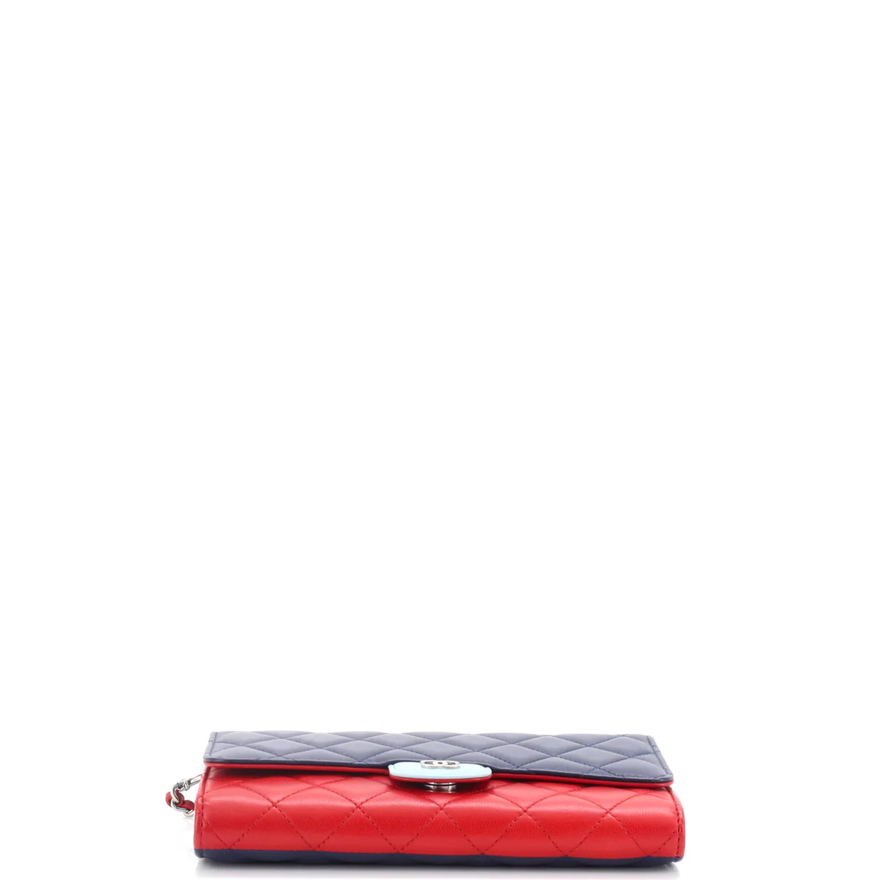 Wallet on Short Chain Quilted Lambskin - Deep Luxury