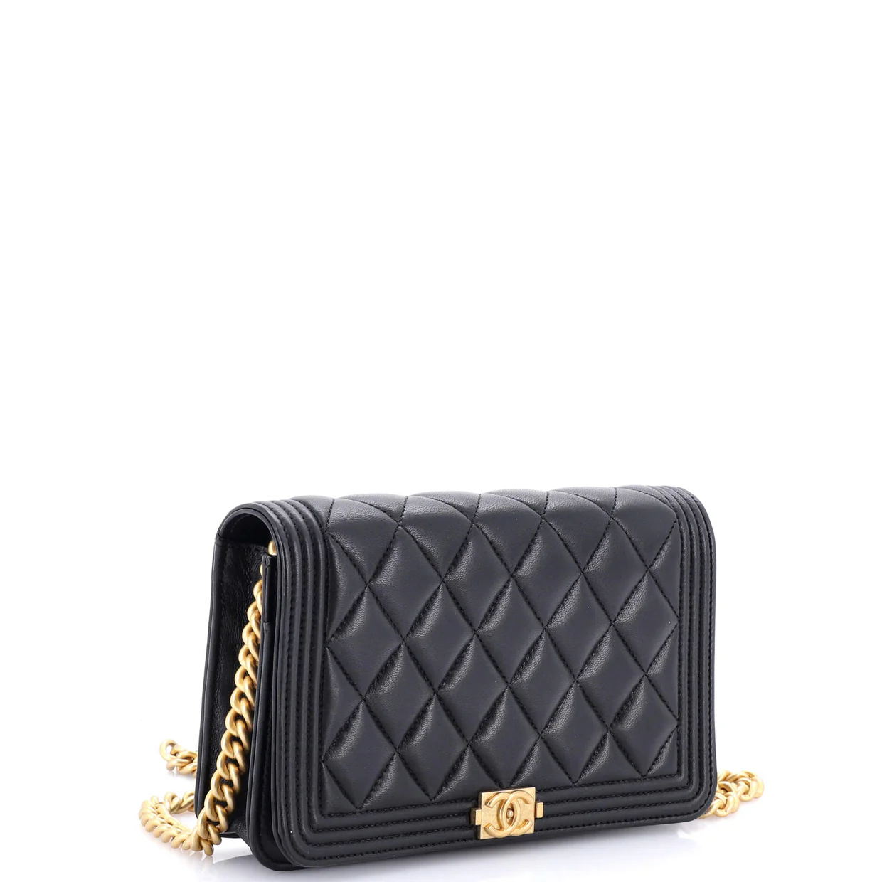 Boy Wallet on Chain Quilted Lambskin - Deep Luxury