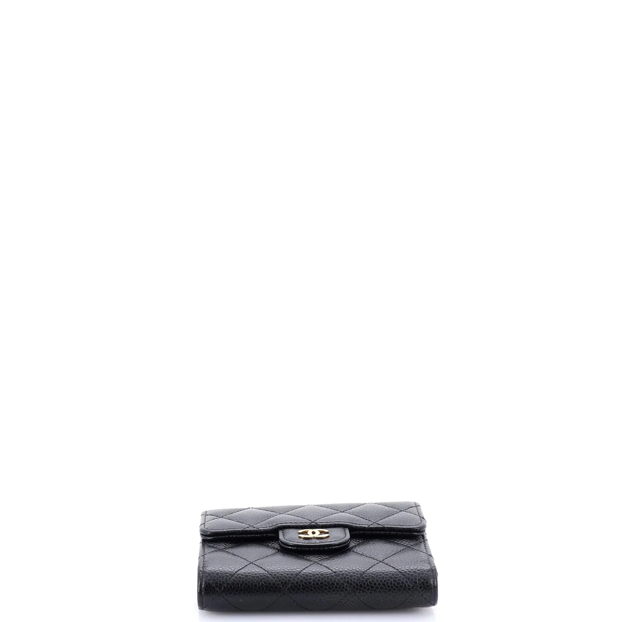 CC Compact Classic Flap Wallet Quilted Caviar - Deep Luxury