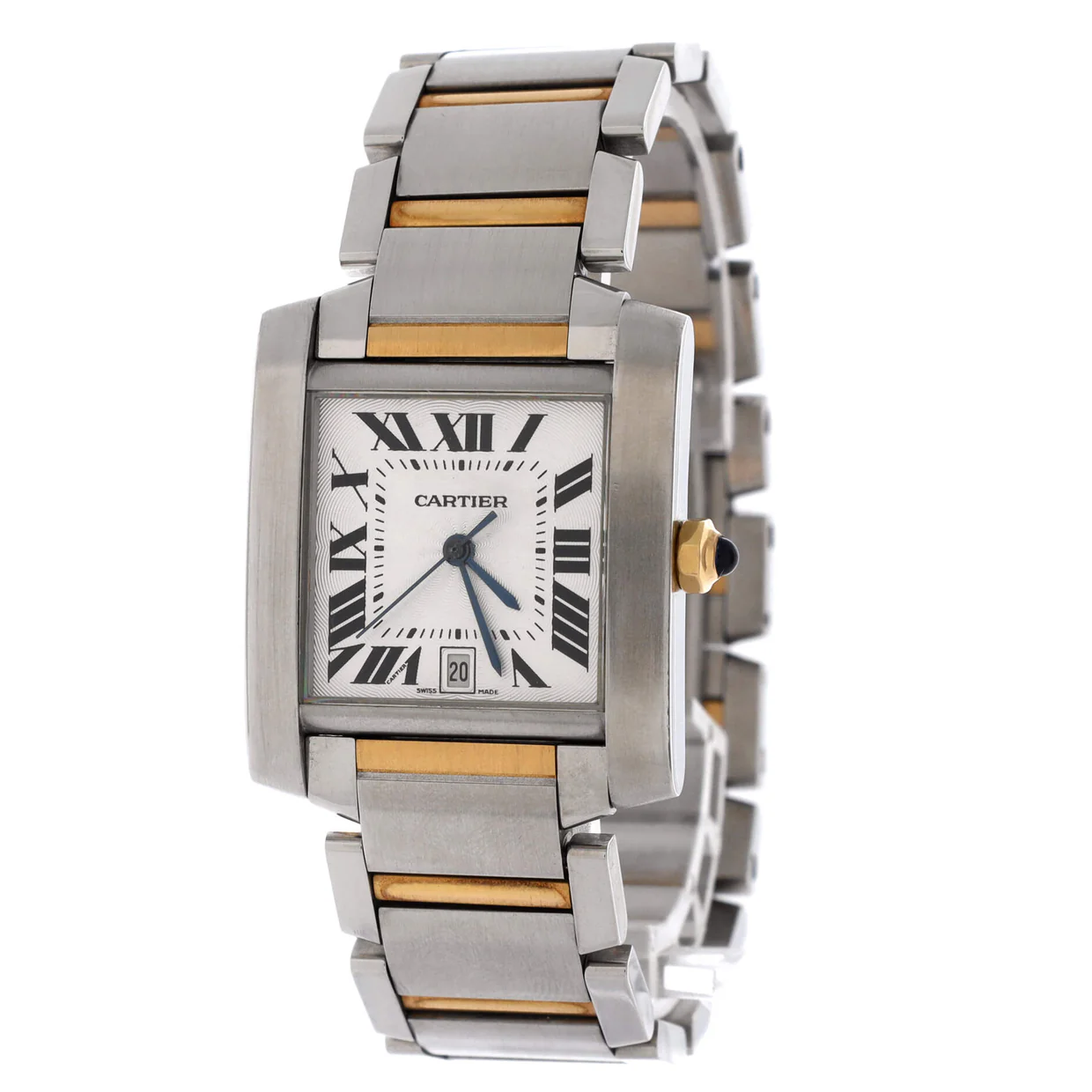 Tank Francaise Automatic Watch Stainless Steel and Yellow Gold 28 - Deep Luxury