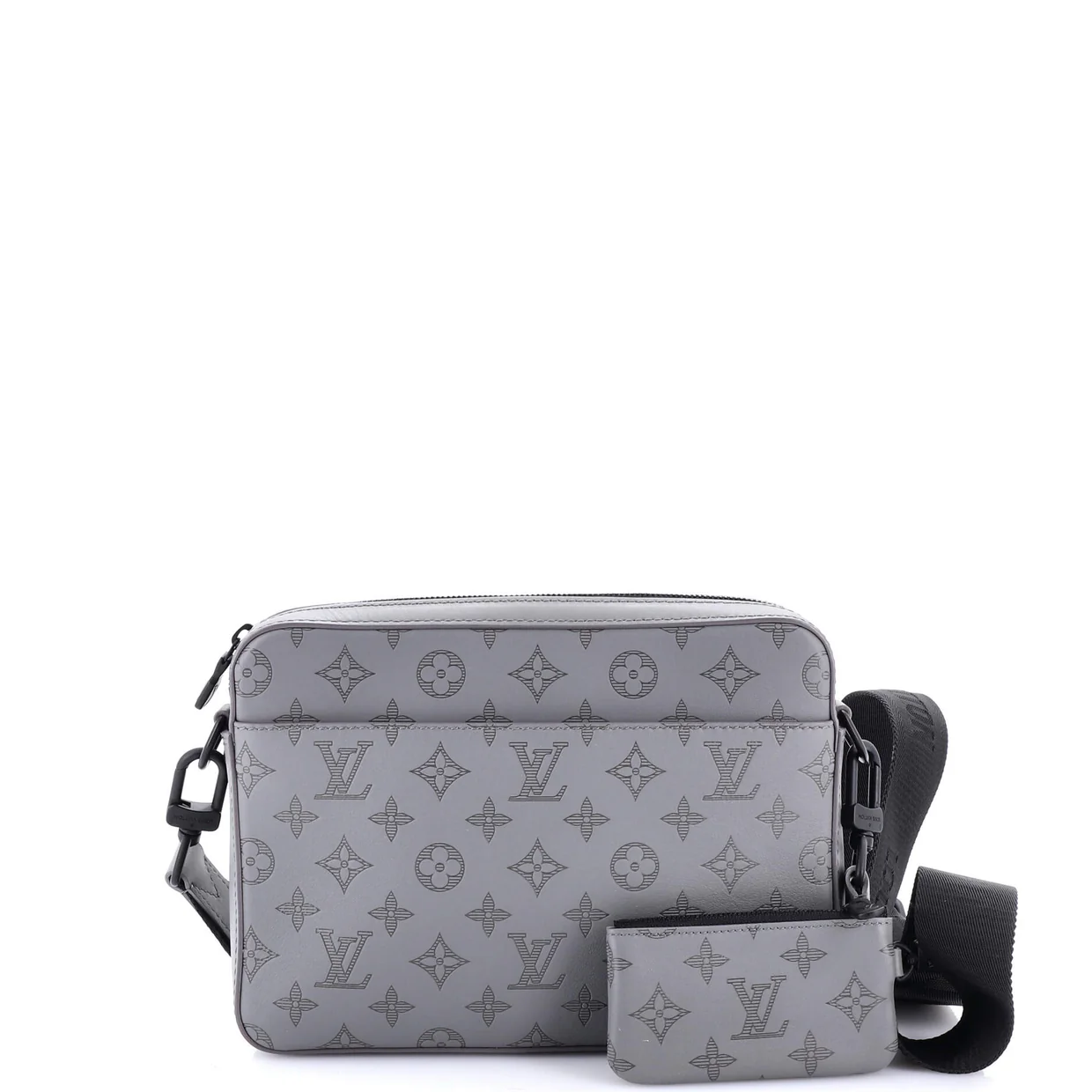 Duo Messenger Bag Monogram Shadow Leather - Deep Luxury